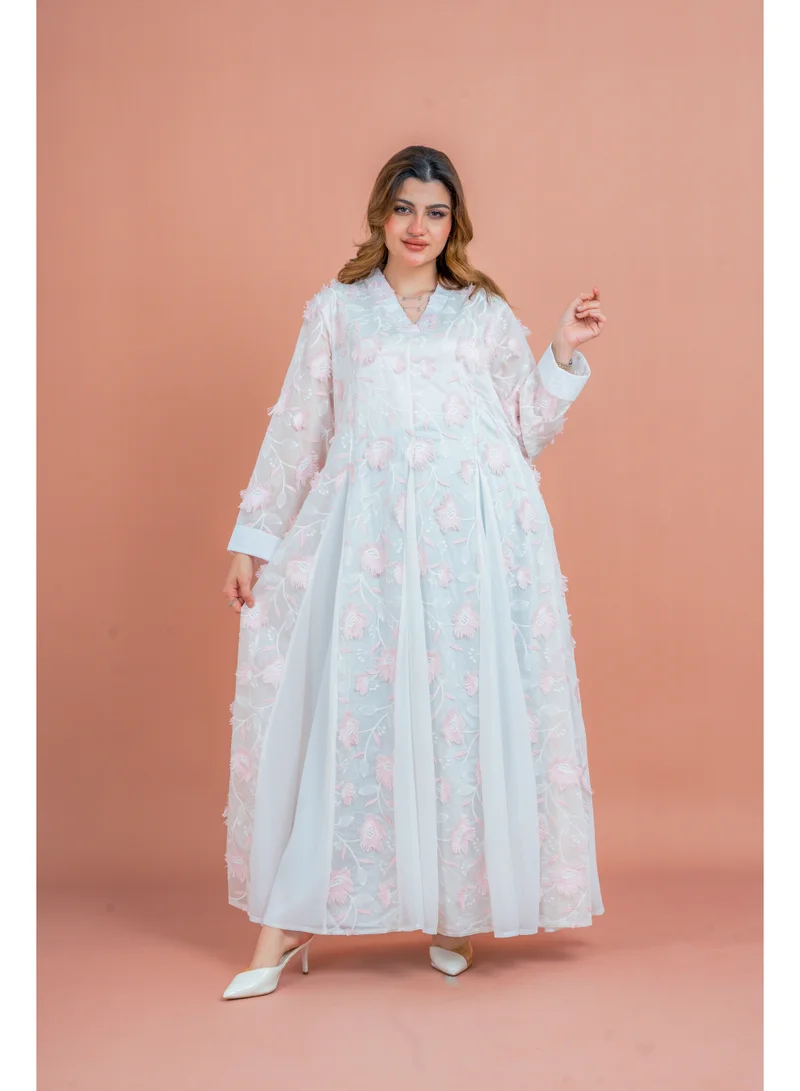 IKKXA Floral Aura Embroidered Jalabiya