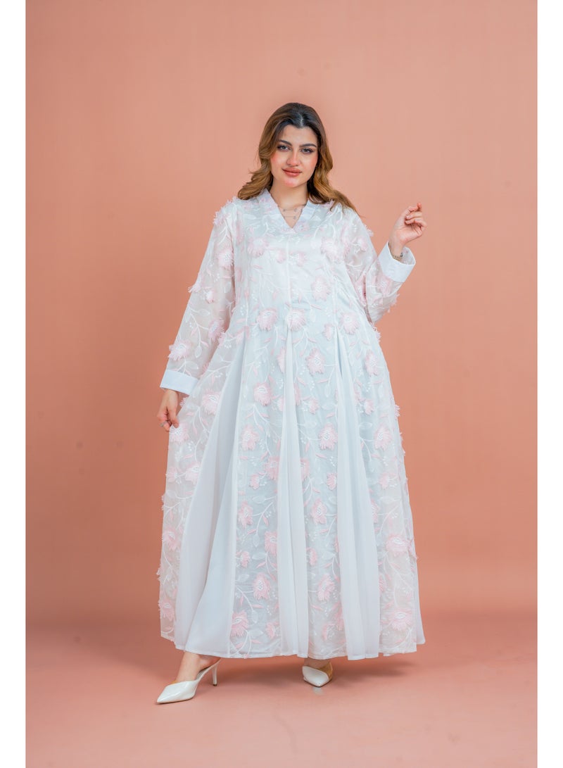 اكسا جلابية مطرزة بالزهور - Image 2