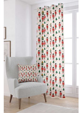Cango Home Red Green New Year Themed Digital Printed Curtain CGH795-PR  - Image 1