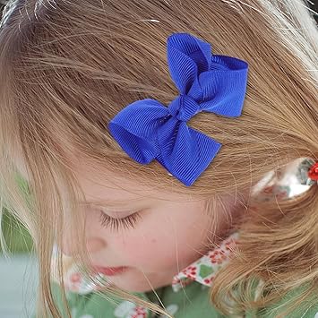 Lurrose مشابك شعر قوس لوروز 12 قطعة باللون الأزرق مع رباط قوس صغير مشابك شعر صغيرة للمدرسة للبنات - Image 5