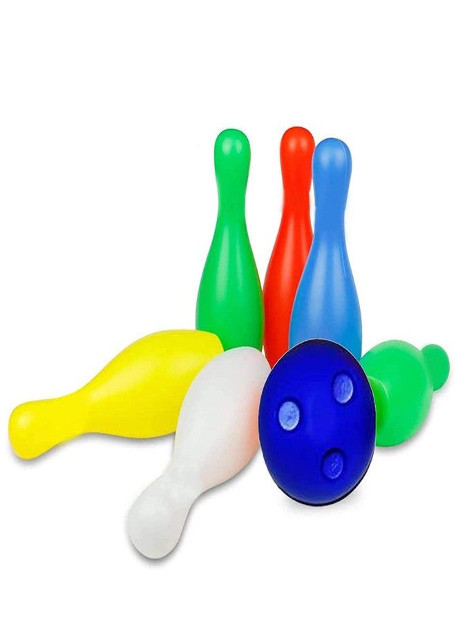 ARTHDEEP || Plastic Light Weight Bowling PIN/Bottles Combo Set for Kids Playing Outdoor and Indoor Sports Game Toy (Small, MULTICOLOURS, 6 PINS/Bottles, 1 Balls, PVC Polly Pack) - Image 3