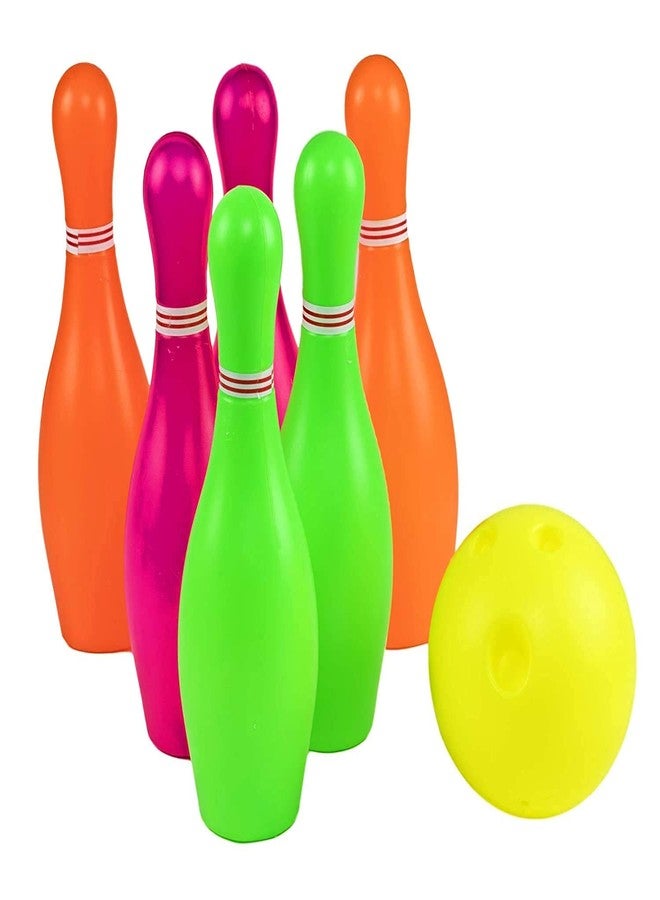 ARTHDEEP || Plastic Light Weight Bowling PIN/Bottles Combo Set for Kids Playing Outdoor and Indoor Sports Game Toy (Small, MULTICOLOURS, 6 PINS/Bottles, 1 Balls, PVC Polly Pack) - Image 4