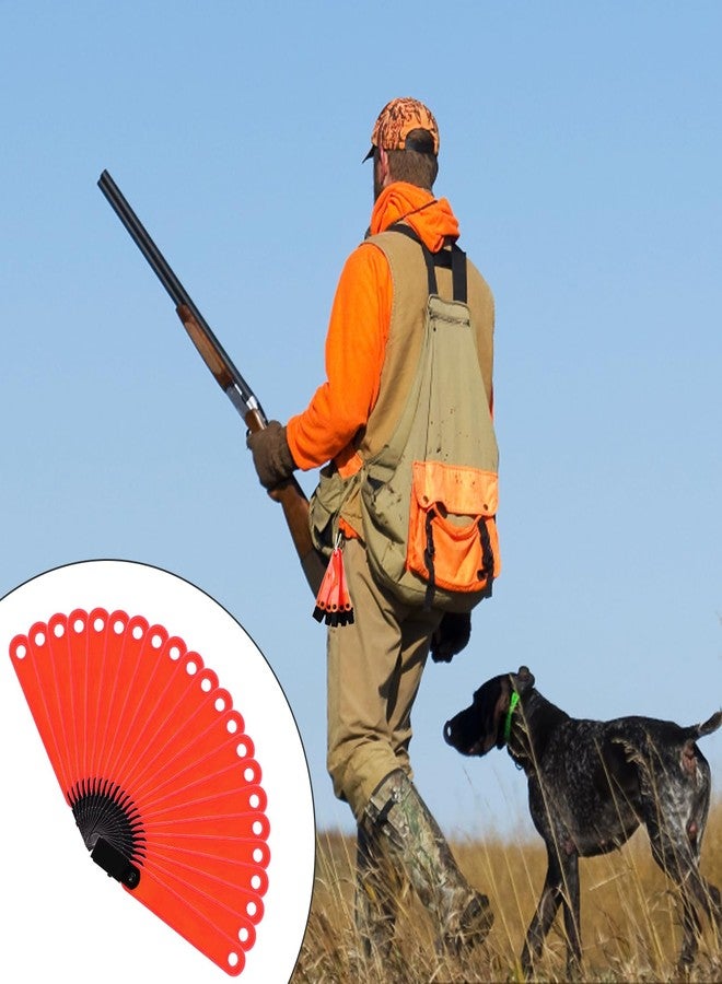 XIHIRCD 24pcs Reflective Trail Markers, Trail Markers with Clips Day & Night Hunting Reflector Trail Markers Trail Marking Tacks for Outdoor Hiking Camping Hunting (Fluorescent Orange) - Image 5