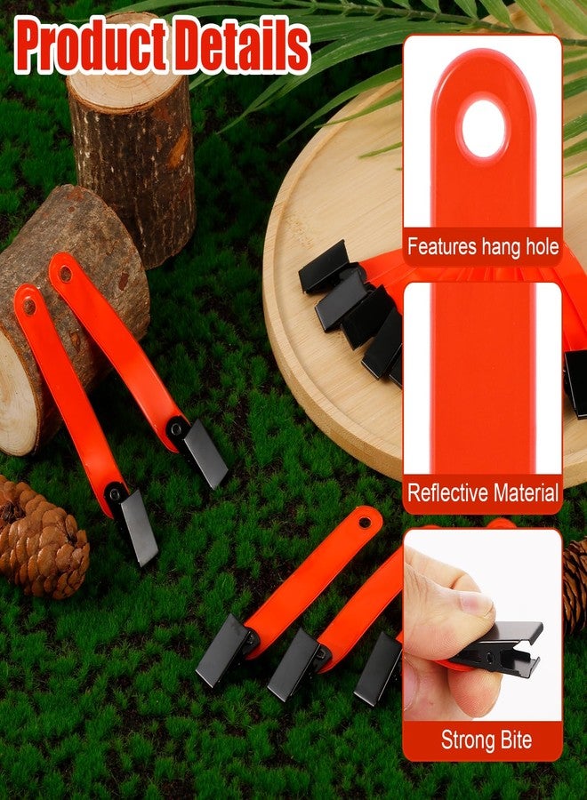 XIHIRCD 24pcs Reflective Trail Markers, Trail Markers with Clips Day & Night Hunting Reflector Trail Markers Trail Marking Tacks for Outdoor Hiking Camping Hunting (Fluorescent Orange) - Image 4