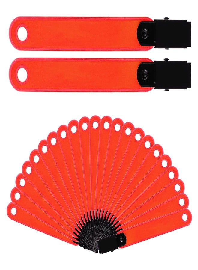 XIHIRCD 24pcs Reflective Trail Markers, Trail Markers with Clips Day & Night Hunting Reflector Trail Markers Trail Marking Tacks for Outdoor Hiking Camping Hunting (Fluorescent Orange) - Image 1