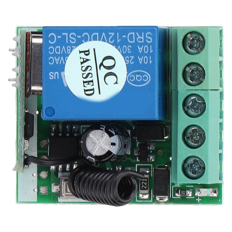 Remote Control Switch: DC 12V 1 Channel Relay, Independent Output Contact, Wireless Coding Technology - 10A Load Capacity, 3 Working Modes for Electric Door Window, Industrial Control, Lifting Equipme - Image 1
