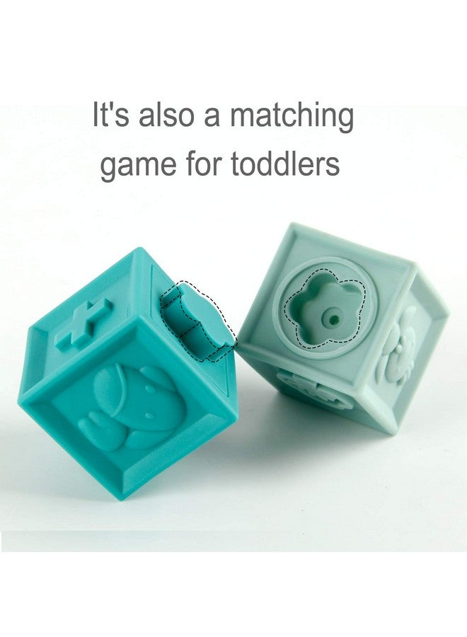 Mini Tudou Baby Blocks Soft Building Blocks Baby Toys Teethers Toy Educational Squeeze Play with Numbers Animals Shapes Textures 6 Months and Up 12PCS - Image 3