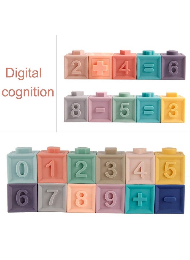 Mini Tudou Baby Blocks Soft Building Blocks Baby Toys Teethers Toy Educational Squeeze Play with Numbers Animals Shapes Textures 6 Months and Up 12PCS - Image 4