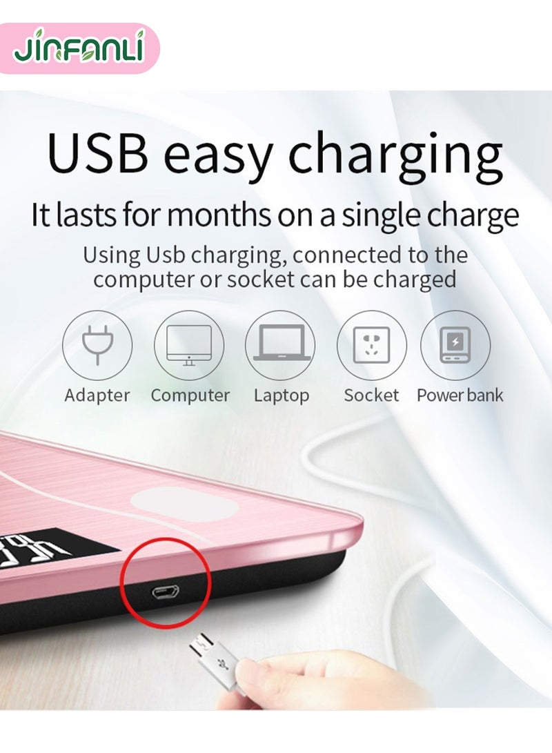 جين فان ل أنا ميزان ذكي، ميزان حمام رقمي مزود بتقنية البلوتوث، ميزان دهون الجسم، 12 قياسًا، الوزن/دهون الجسم/مؤشر كتلة الجسم، تحليل تكوين الجسم للياقة البدنية، وردي، أرطال/كيلوجرام، للاستخدام المنزلي والصالة الرياضية والاستخدام اليومي - Image 5