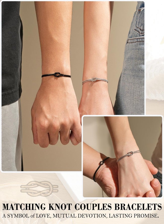 Tarsus Couples Bracelets, Valentines Day Gifts for Him Her Boyfriend Girlfriend Knot Matching Bracelets Couple Long Distance Relationship Gift Anniversary Christmas Birthday Gifts for Couples - Image 2
