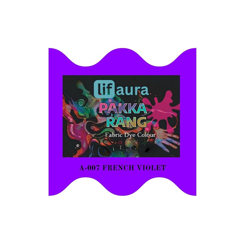 Prokart Lifaura Pakka Rang Kit Fabric Dye Includes Pack of 5 Sachets 5g Each 25g Pack 30g Dyfixer 2pair Gloves and 5 Rubber Band Pack of 5 Sachets ShadeA07 French Violet - Image 2