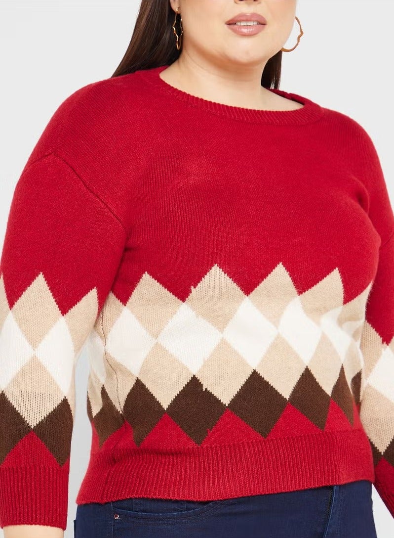 ELLA Printed Crew Neck Sweater - Image 2