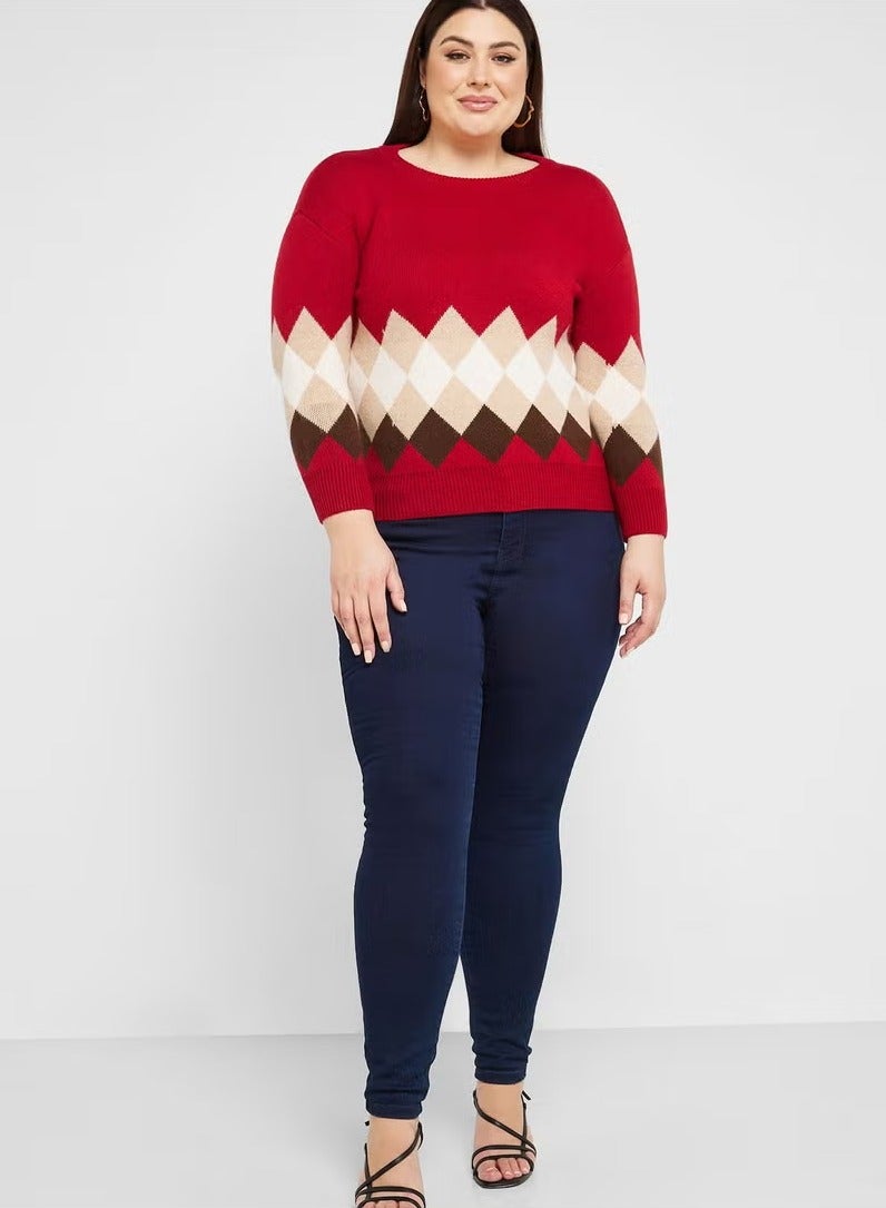 ELLA Printed Crew Neck Sweater - Image 3