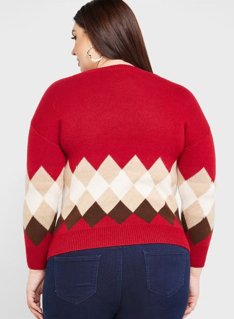 ELLA Printed Crew Neck Sweater - Image 4