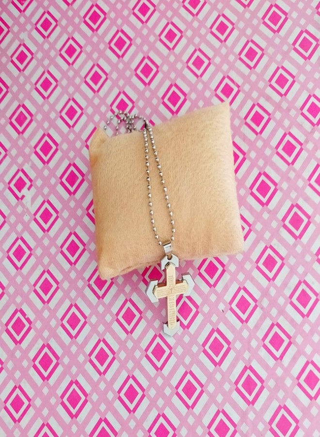 Sullery Christmas Gift Lord Holy Jesus Christ Crucifix Cross Locket Gold Stainless Steel 01 Necklace Pendant for Men and Women - Image 2