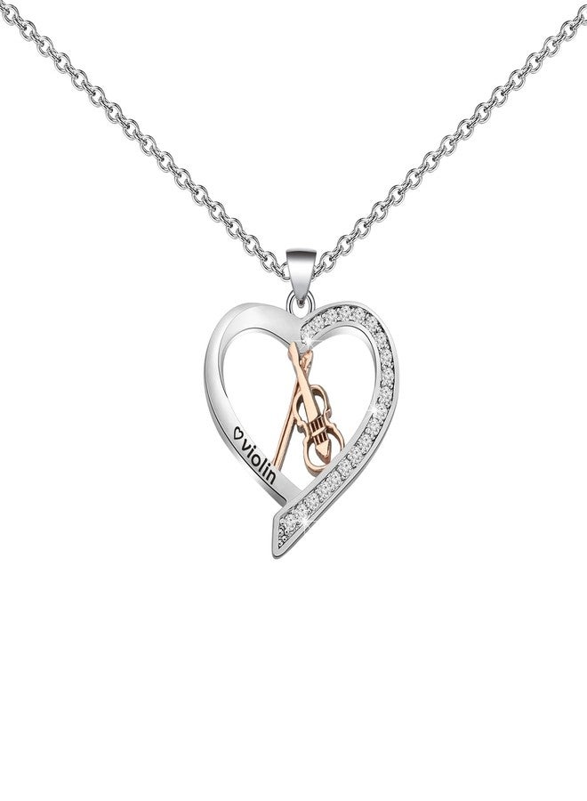 BNQL Violin Pendant Necklace - Gifts for Players, Teachers, Students and Lovers - Jewelry - Image 4