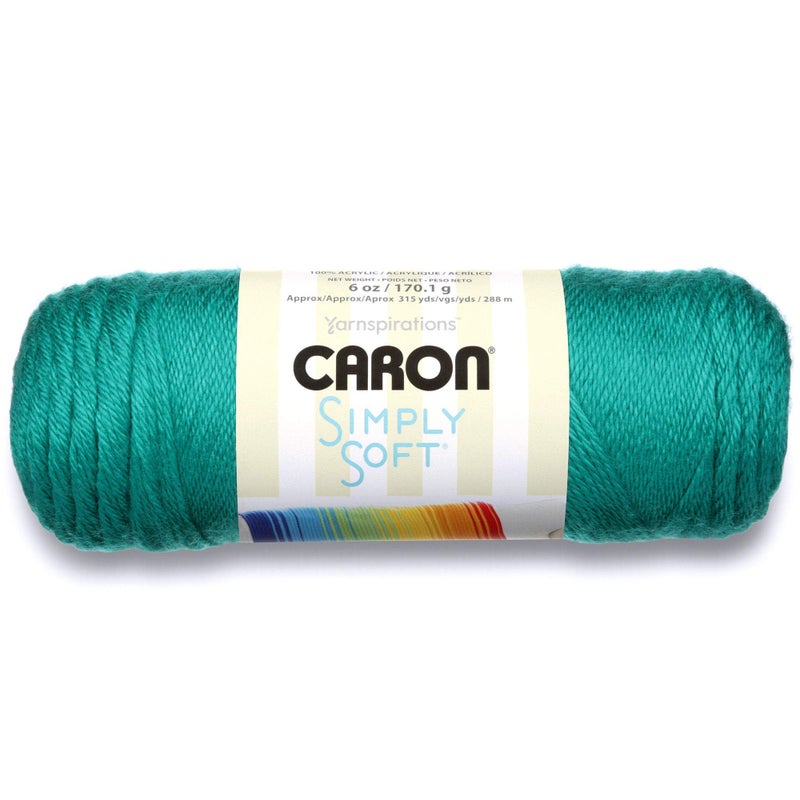Caron Simply Soft Party Solids Yarn Gauge 4 Medium Worsted  6 oz  Cool Green