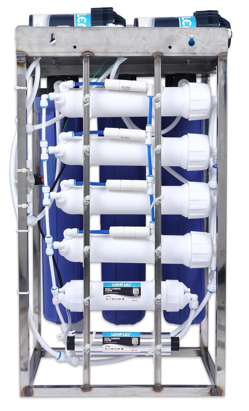 WHOLER 50 LPH Commercial RO Water Purifier System RO Plant 50 Liter Per hour Stainless Steel Fully Automatic with auto shut off sensor TDS adjuster and Cover uv inbuilt 50 LPH - Image 3