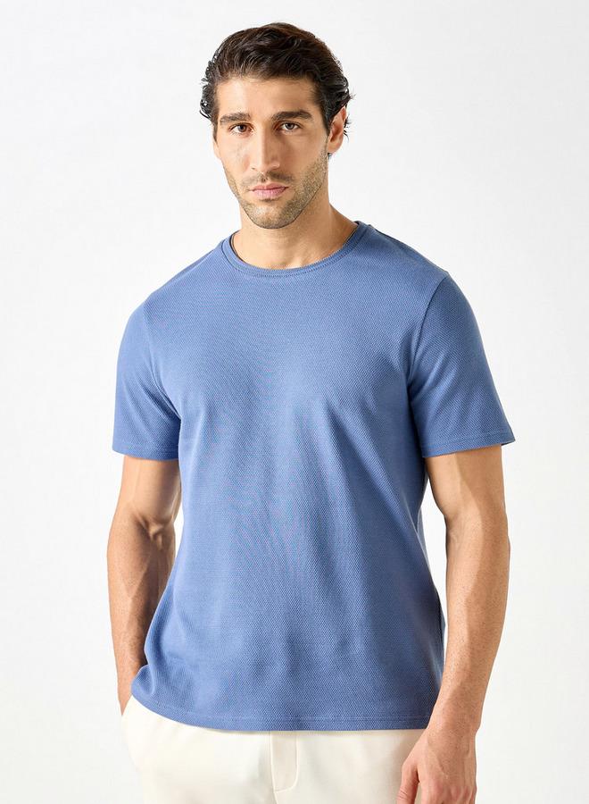 Iconic Textured Knit T-shirt with Short Sleeves - Image 1