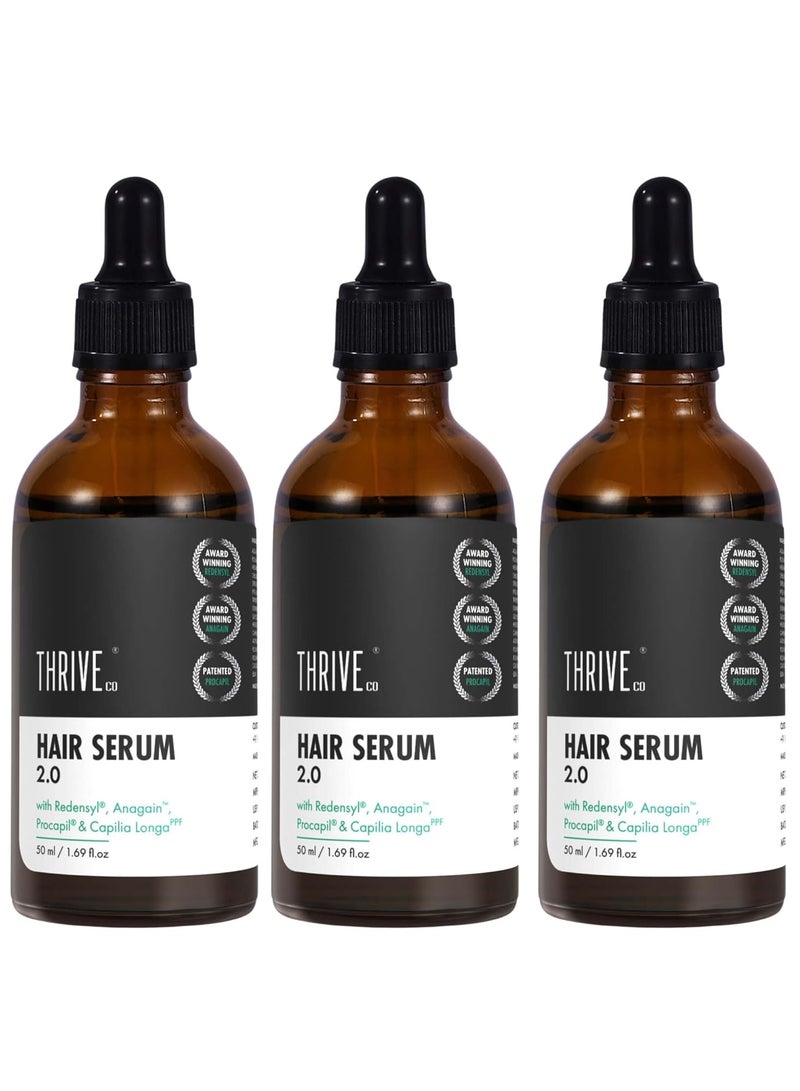 ثريفيكو سيروم نمو الشعر 2.0 لنمو الشعر والتحكم في تساقط الشعر | مع ريدينسيل + أناجين + روزماري + بروكابيل + كابيليا لونجا | للرجال والنساء | 50 مل (عبوة من 3) - Image 1