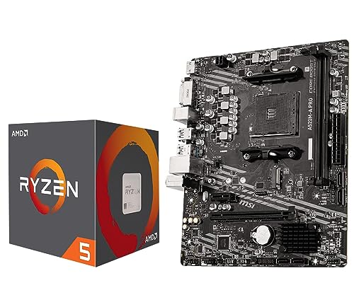 INLAND AMD Ryzen 5 5500 Unlocked Desktop Processor with MSI A520M-A PRO Gaming Motherboard (AMD AM4, DDR4, PCIe 4.0, Micro-ATX), - Image 1