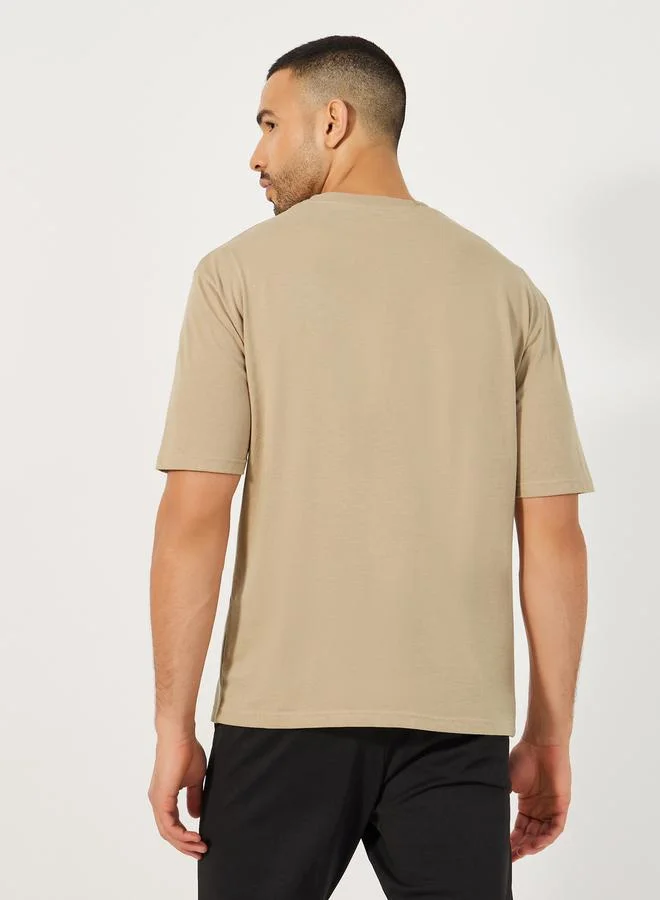 Styli Minimal Print Oversized Cotton Rich T-Shirt