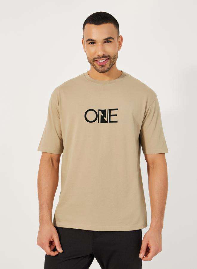 Minimal Print Oversized Cotton Rich T-Shirt