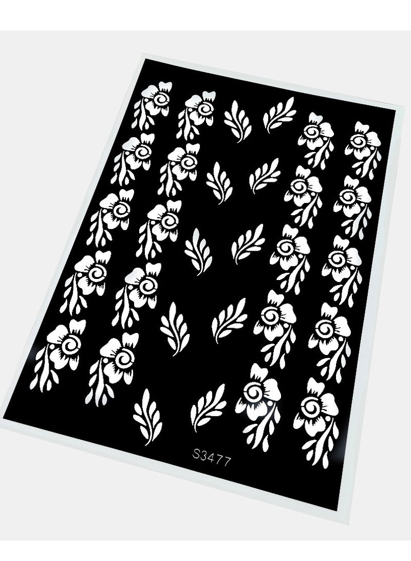 AROAQ Henna Tattoo Stencils,  Indian Temporary Tattoo Templates, Multi-purpose Removable Tattoo Stickers, Durable Body Art Stencil For Women Girls And Kids, ( S3477, 1Pc ) - Image 1