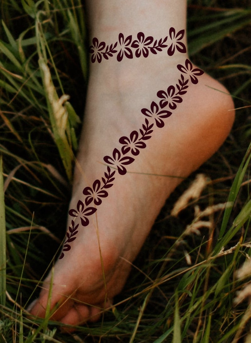 AROAQ Henna Tattoo Stencils,  Indian Temporary Tattoo Templates, Multi-purpose Removable Tattoo Stickers, Durable Body Art Stencil For Women Girls And Kids, ( S3477, 1Pc ) - Image 2