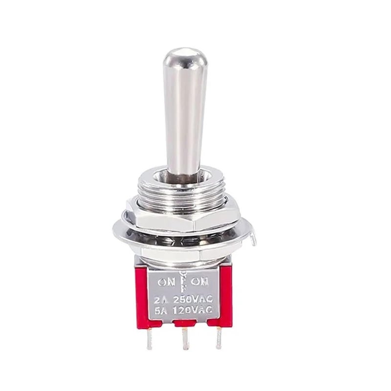 T8014 تشغيل إيقاف تشغيل مفتاح تبديل صغير 5 أمبير 125 فولت تيار متردد تركيب لوحة مقبض طويل 12 مم - Image 1