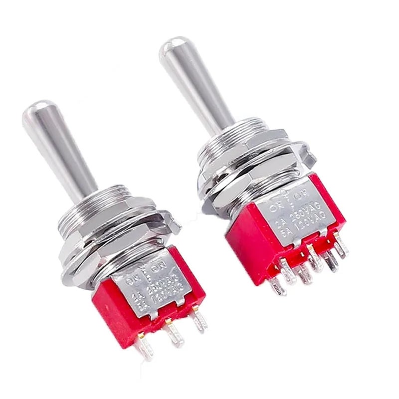 T8014 تشغيل إيقاف تشغيل مفتاح تبديل صغير 5 أمبير 125 فولت تيار متردد تركيب لوحة مقبض طويل 12 مم - Image 4
