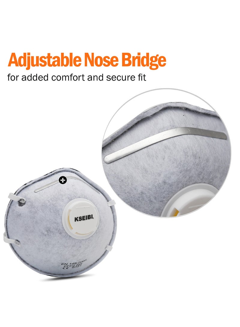 KSEIBI Particulate Respirator Mask with Valve, FFP2, Fabric, For High-Efficiency Filtration, Provides Protection Against Dust Generated During Cutting, Grinding, Drilling, Woodworking, And Demolition Activities. - Image 2