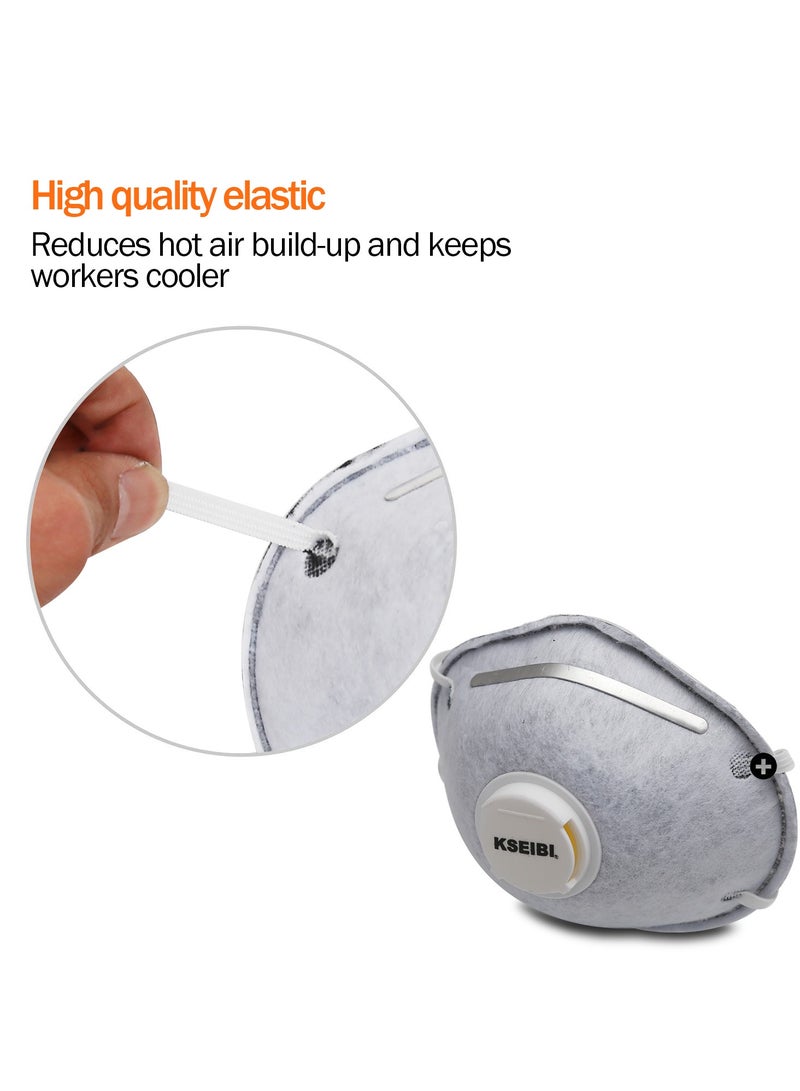 KSEIBI Particulate Respirator Mask with Valve, FFP2, Fabric, For High-Efficiency Filtration, Provides Protection Against Dust Generated During Cutting, Grinding, Drilling, Woodworking, And Demolition Activities. - Image 4