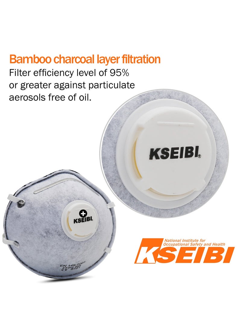 KSEIBI Particulate Respirator Mask with Valve, FFP2, Fabric, For High-Efficiency Filtration, Provides Protection Against Dust Generated During Cutting, Grinding, Drilling, Woodworking, And Demolition Activities. - Image 5