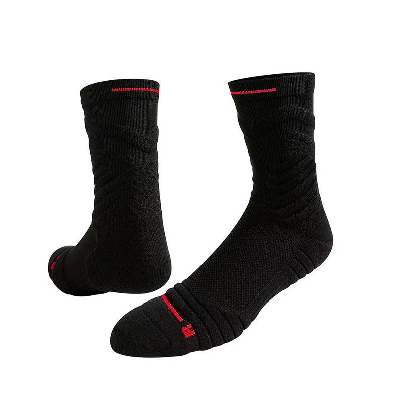 Generic Elite 2.0 Crew Basketball Socks High Tube Sweat-Absorbent Black
