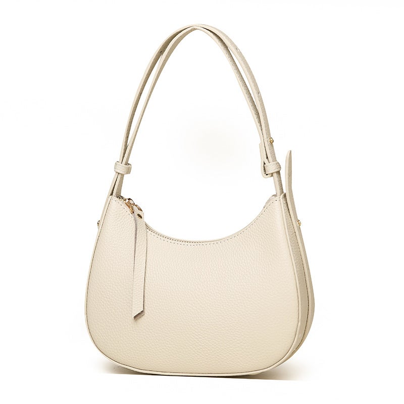 Genuine Leather Baguette Shoulder Bag for Women, Everyday Minimalist Handbag - Image 5