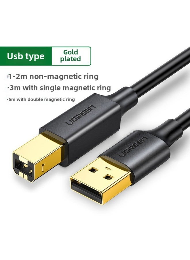 Green Union Usb Printer Connection Data Cable Lengthening 3 M Computer Notebook Suitable For Canon HP Epson-Colors:Gold Plated-Line Length:3 M  - Image 1