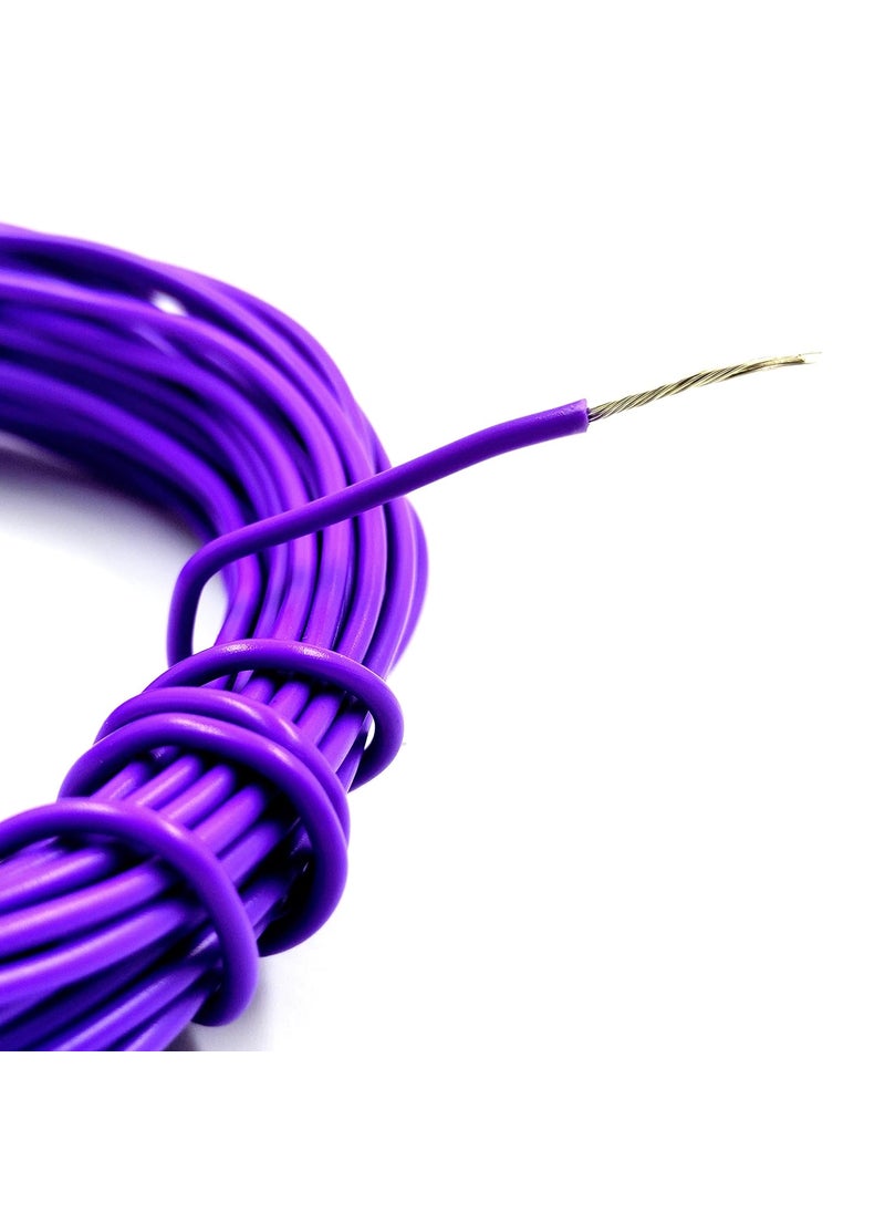 Invento INVENTO 20mtr 20 AWG 05 sqmm 15A Tinned Copper PVC Wire Flexible Violet Cable 17mm Dia High Temperature for DIY  - Image 2
