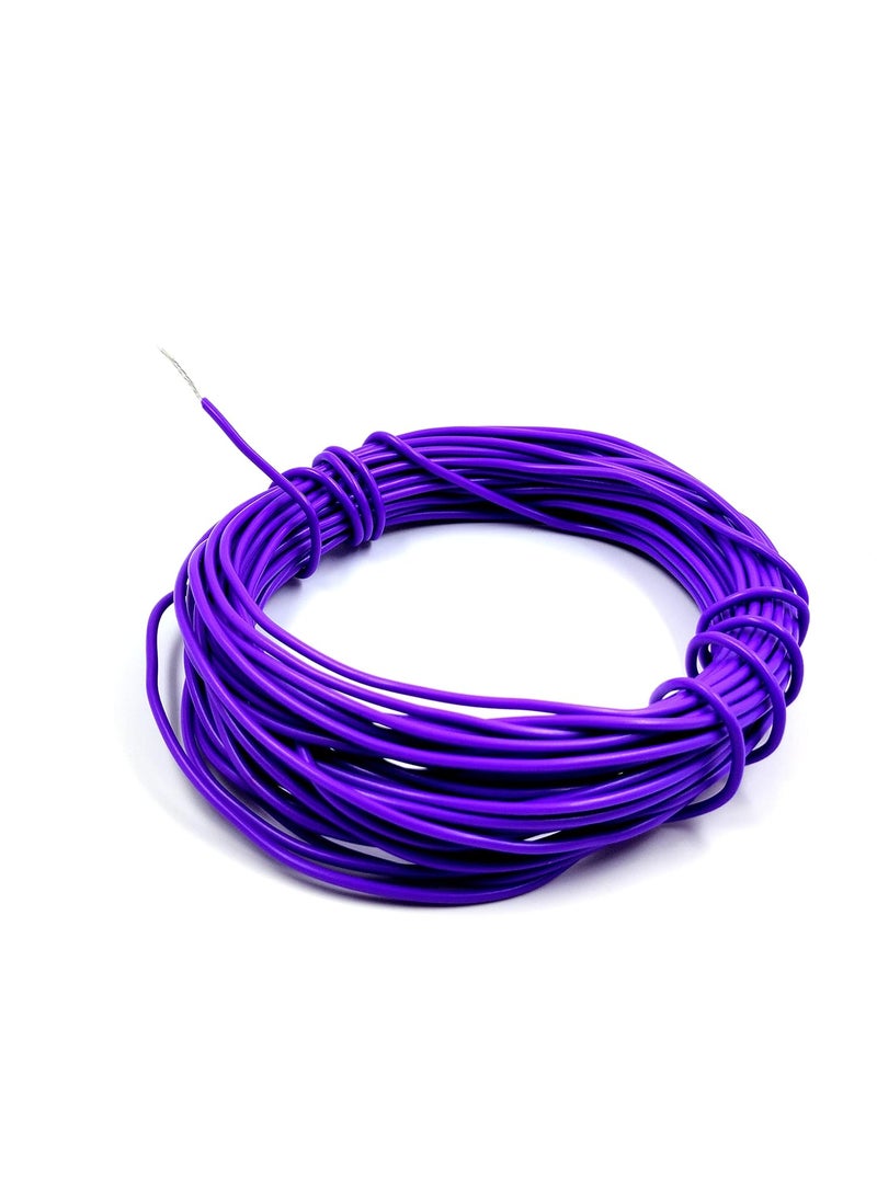Invento INVENTO 20mtr 20 AWG 05 sqmm 15A Tinned Copper PVC Wire Flexible Violet Cable 17mm Dia High Temperature for DIY  - Image 1