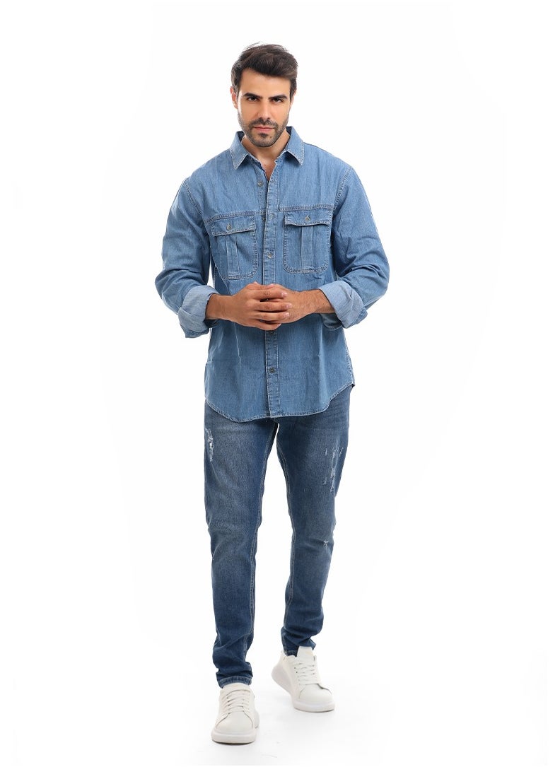 DOTT - Denim Shirt With Two Pocket - Image 1