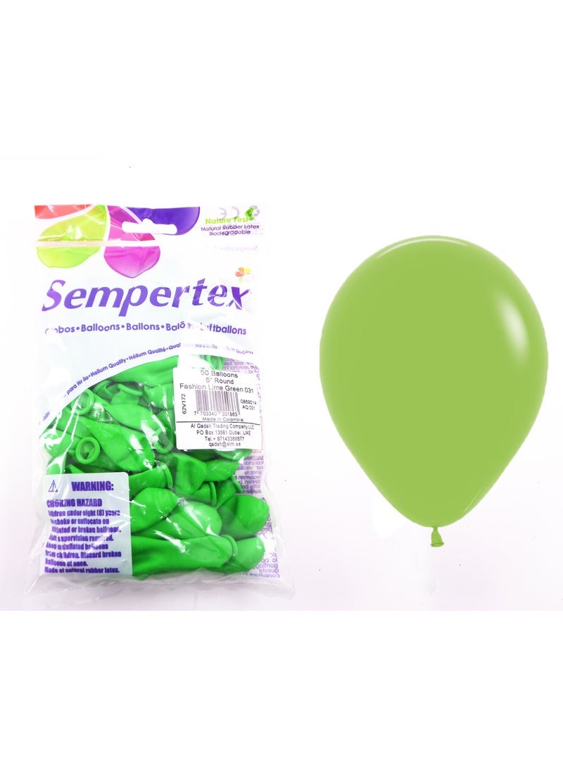 سيمبرتكس 50 قطعة ، بالون دائري 5 بوصات ، بالونات لاتكس خضراء ليمونية - Image 3