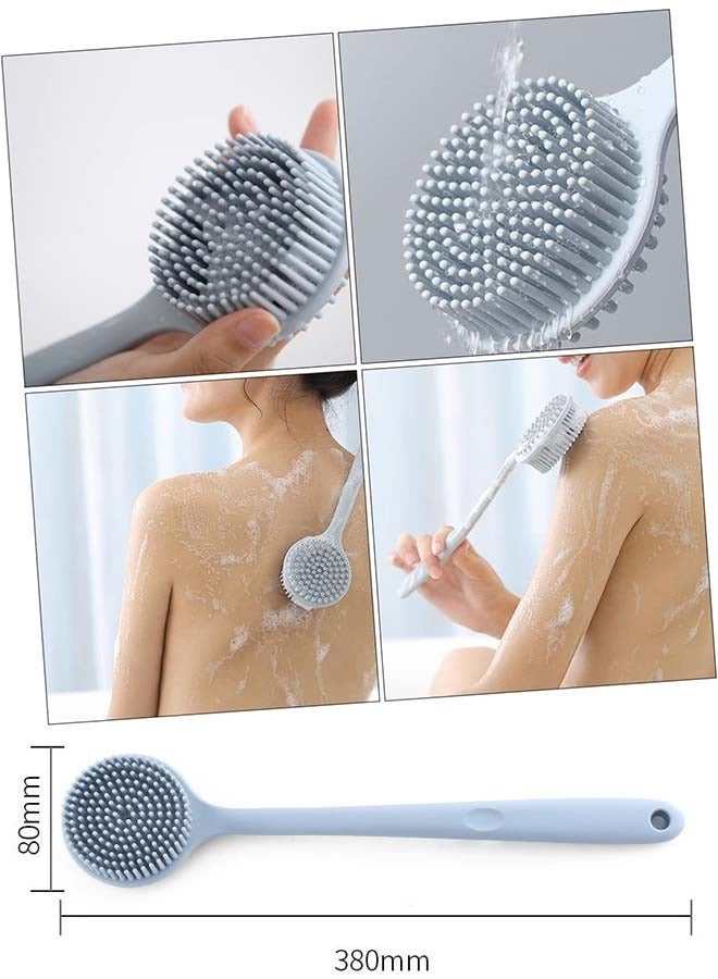 YIM-VIBEHAUS Silicone Shower Brush Long Handle Bath Body Brush Silicone Body Scrubber for Skin Exfoliating and Massaging Body Exfoliator and Cellulite Massager Skin Care and Foot Care Shower Accessories - Image 2
