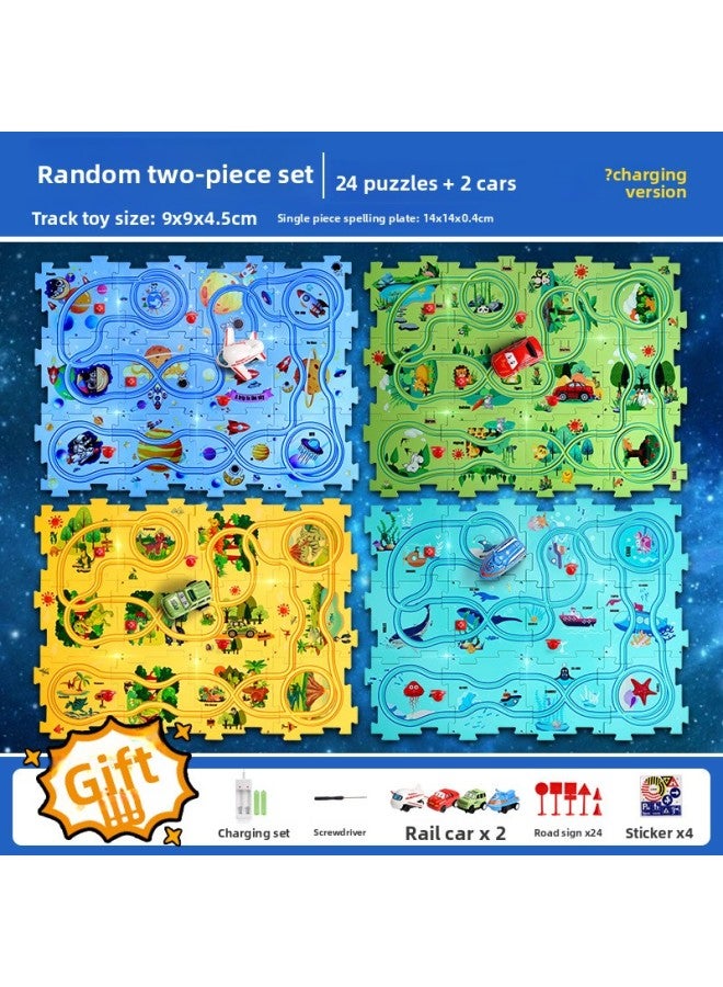 Children's Electric Train Car Mountain Track Sliding Puzzle Rail Car Toy For Boys And Girls