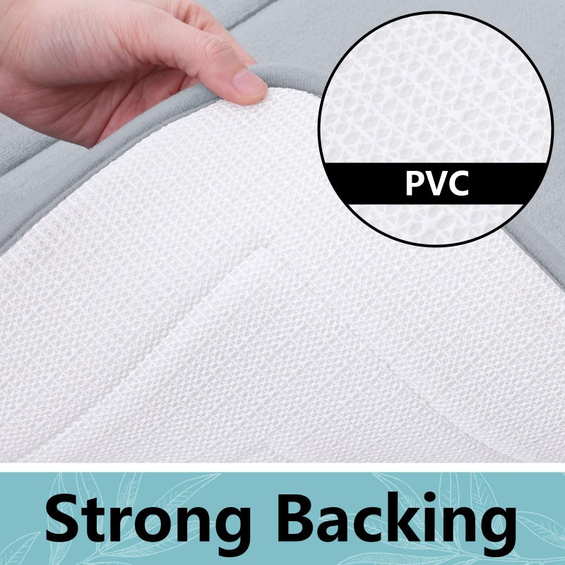 Arotive Memory Foam Bathroom Rug Mat 24x16  Ultra Soft and Absorbent Bath Mat  Machine Wash Dry  Comfortable Bath Rug Carpet for Bathroom Floor  Tub and Shower  Grey - Image 3