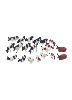 Hiawbon Mini Colorful Cattle Figurines Simulated Cattle Ho Scale 1:87 Realistic Plastic Cow Figurines 20 Pcs  - Image 1