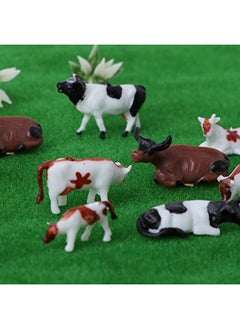 Hiawbon Mini Colorful Cattle Figurines Simulated Cattle Ho Scale 1:87 Realistic Plastic Cow Figurines 20 Pcs  - Image 3