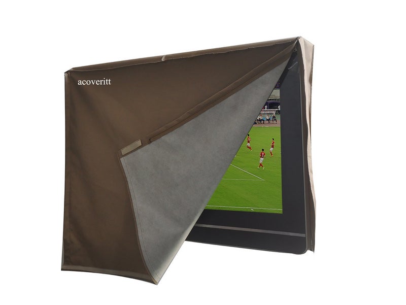 acoveritt Outdoor 50" TV Set Cover,Scratch Resistant Liner Protect LED Screen Best-Compatible with Standard Mounts and Stands (Tan) - Image 2