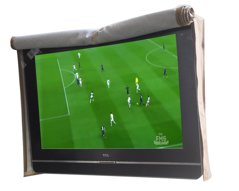 acoveritt Outdoor 50" TV Set Cover,Scratch Resistant Liner Protect LED Screen Best-Compatible with Standard Mounts and Stands (Tan) - Image 1