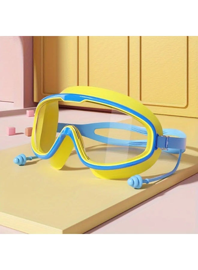 سينت هاوس نظارات سباحة للأطفال بإطار كبير مقاومة للماء ومضادة للضباب | مناسبة للأولاد والبنات من سن 3 إلى 14 عامًا (اللون: أصفر)، تتضمن حافظة للنظارات - Image 1