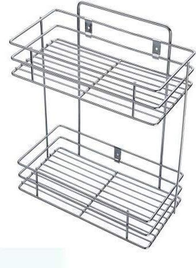 SOLINO Multipurpose Stainless Steel Storage Rack Double N Triple Layer Kitchen Rack Bathroom Shelves Racks Steel Wall Mounted Spice Bottle Holder - Image 2
